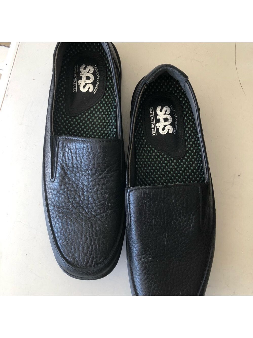 SAS Men's Weekender Black Leather Slip-Ons Size 8.5 Tripad Comfort